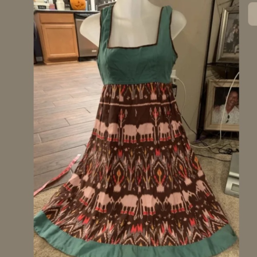 Anthropologie Diodore Elephant March Dress Sz 4